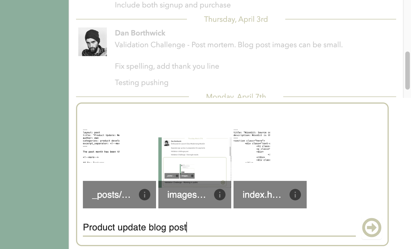 Screenshot of the Commit panel